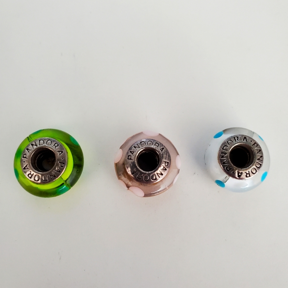 3 Pandora glass charms